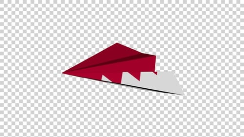 Bahrain Flag Paper Airplane
