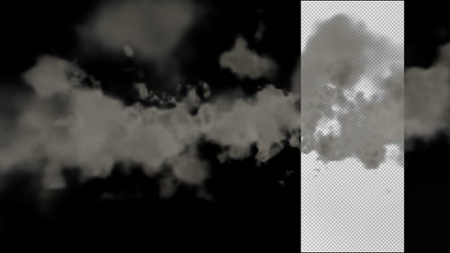 Realistic Smoke Cloud Transition Element with Alpha Channel