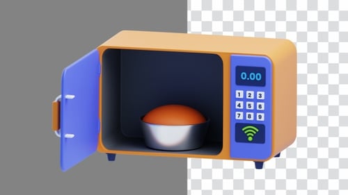 3D Microwave Heating Food Animation