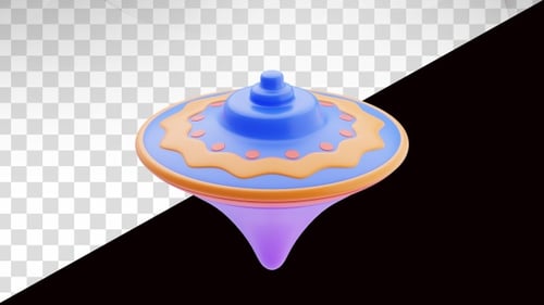 Animación 3D de Toy Spinner en Alpha Channel