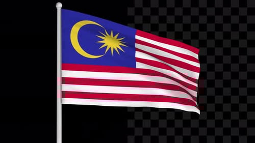 Realistic Waving Malaysian Flag Animation