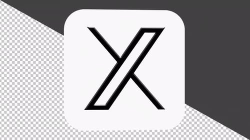 Modern 3D X Letter Icon Rotation Animation