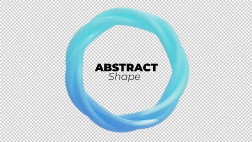 3D Animation Abstract Rope Loop Blue