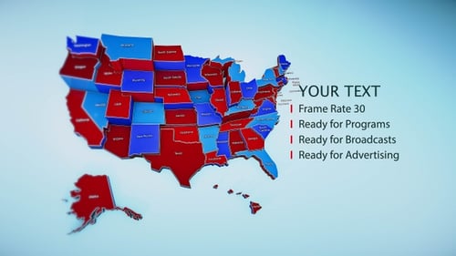 Usa Map 3d Animation 4k V.1