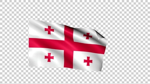 Realistic Waving Flag of Georgia Animation with Alpha