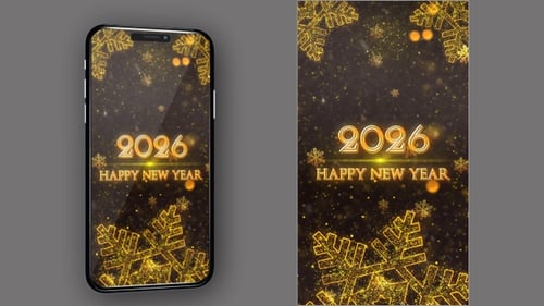 Frohes neues Jahr 2026 Countdown V74