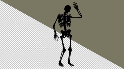 Looping Animated Dancing Skeleton with Alpha Channel for Halloween