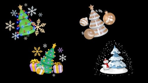 Animated 3D Christmas Tree Decorations Pack