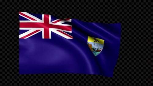 Saint Helena Flag Waving Animation