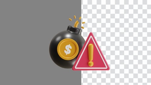 3D Animation of Investment Risk Volatility and Uncertainty in Financial Markets | Alpha Channel