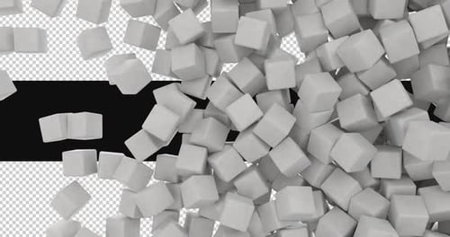 Falling 3D Cubes Particle Transition