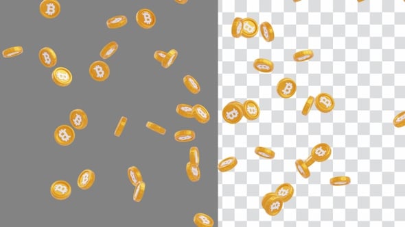 3D Animation of Bitcoin Rain as a Symbol of Market Growth | Alpha ...