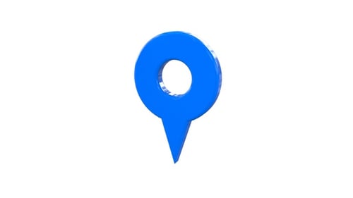 Map Location Pin Blue Alpha V3