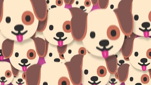 Cute Animated Flat Design Puppy Emojis