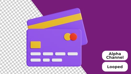 3D Animated Credit Card | Alpha Channel