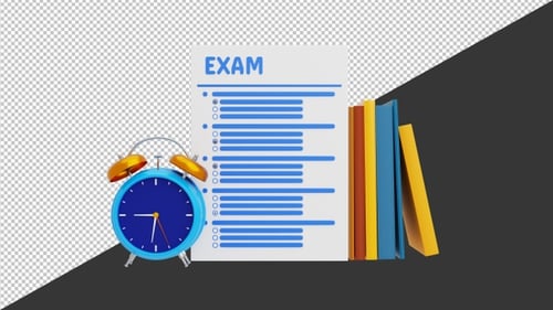3D Animation of Digital Elearning Education Exam | Alpha Channel