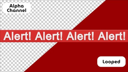 Animação de fita de aviso de alerta 3D rolando | Alpha Channel