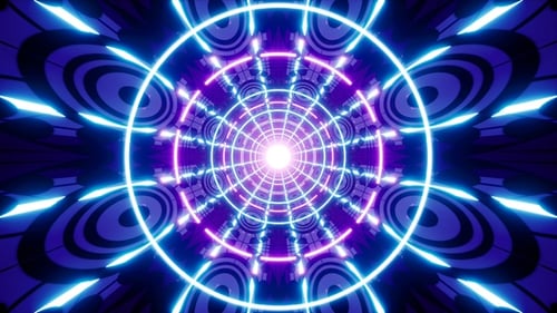 Pulsating Neon Abstract Tunnel Loop Background