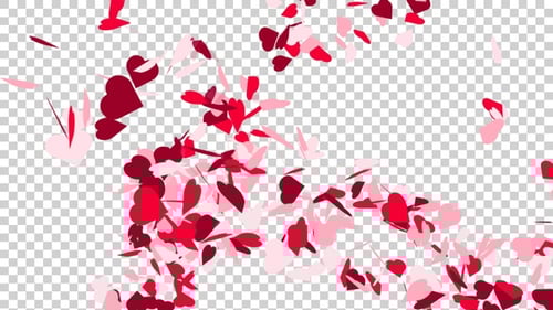 Fluid Heart Confetti Transition for Love and Romance