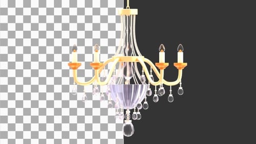 Animación 3D de Crystal Chandelier | Alpha Channel