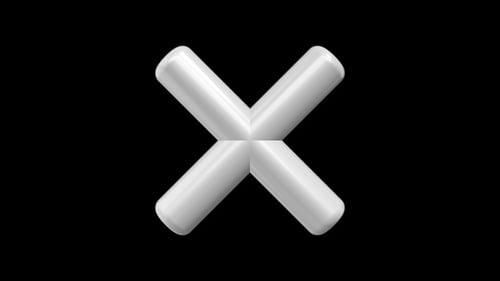 Animated 3D White X Mark Symbol for Error Close Concepts