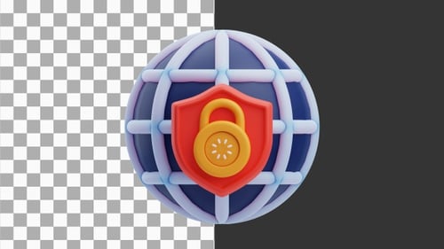 3D Animation of Network Security Defending Against Cyber Threats and Intrusions | Alpha Channel