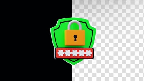 Security Shield Padlock Password Entry Animation