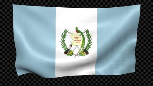 Waving Guatemala Flag Seamless Loop with Transparent Background