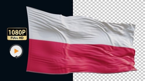Poland Flag Hd Loop Alpha