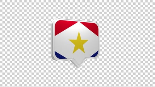 Saba Flag Speech Bubble 3D Animation