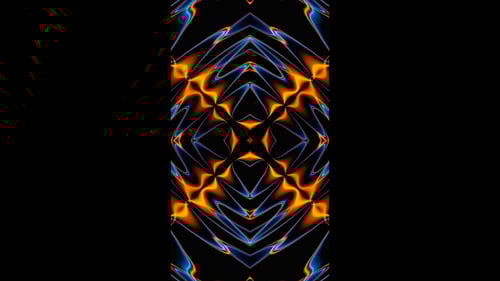 Vertical video abstract blue and orange neon lines vj loop animation