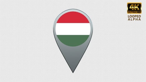 Hungary Flag Location Pin