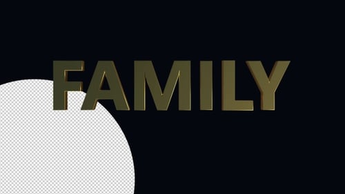Animated Gold 3D Text: Family