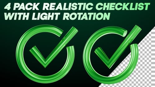 Realistic Check List 3D Right Supers Icon Bugs Checklist Green Checked Checkmark 4 In 1