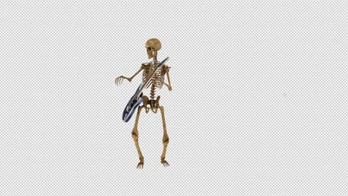 Animated 3D Skeleton Plays Electric Guitar