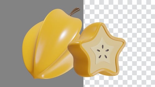 3D-Animation von Star Fruit