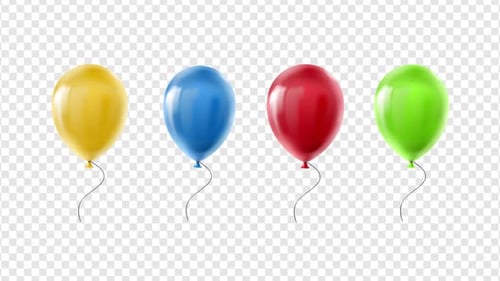 Animated Colorful Realistic Party Balloons Floating Loop