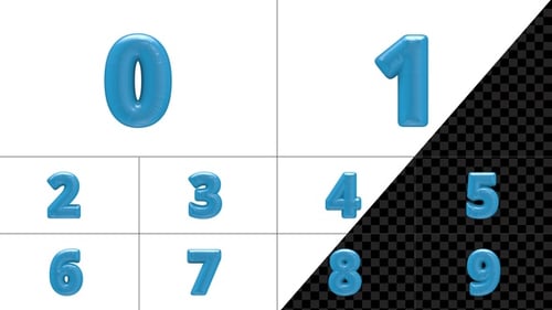 Animated Blue 3D Balloon Numbers for Celebrations and Anniversaries