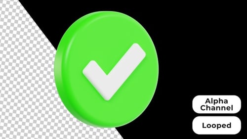 3D Animated Accept | Alpha Channel