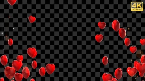 Schwebendes Overlay mit Herzen