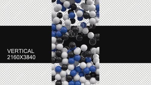 3D Falling Spheres Abstract Motion Background