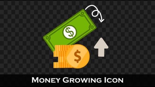 Flat Design Animated Icon Showing Financial Growth
