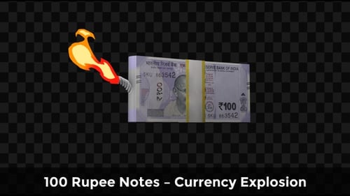 100 Rupee Notes Animation – Currency Explosion