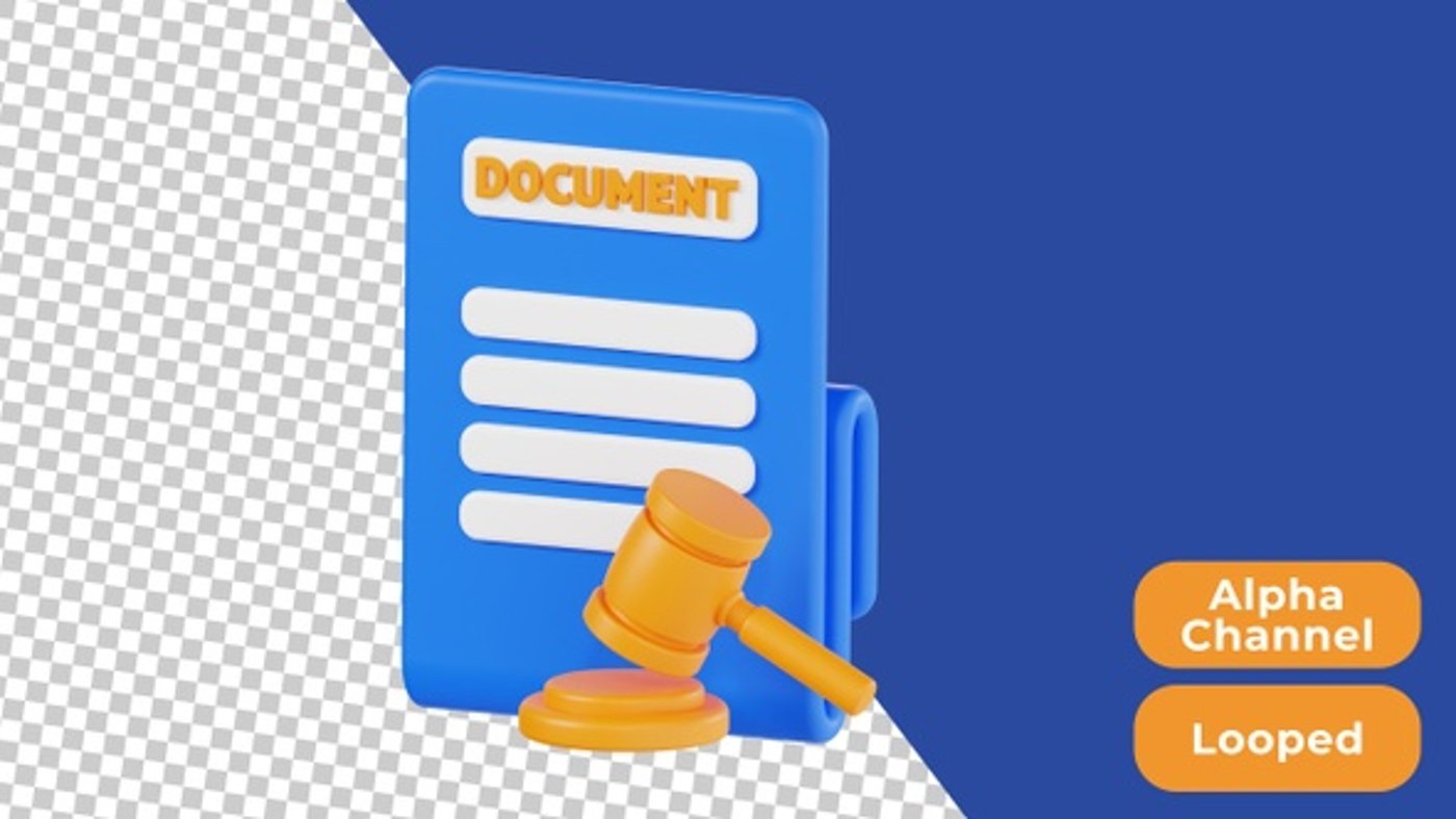 3D Animated Legal Document | Alpha Channel, Elements Motion Graphics ft ...