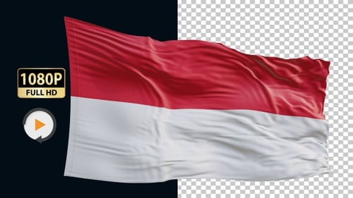 Flagge von Monaco HD Loop Alpha