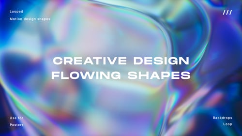 Liquide brillant, formes irisées, fond en boucle