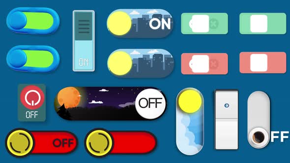Animated On Off Toggle Switch UI Elements Collection, Backgrounds ...