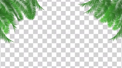 Animated Tropical Palm Leaves Corner Frame