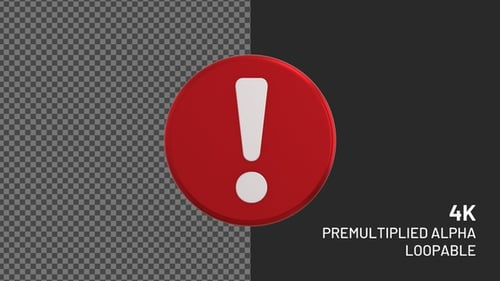 Exclamation Mark rotating looping badge