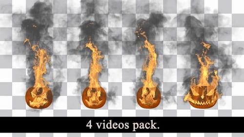 Pack de citrouilles Jack O Lantern Fire pour Halloween